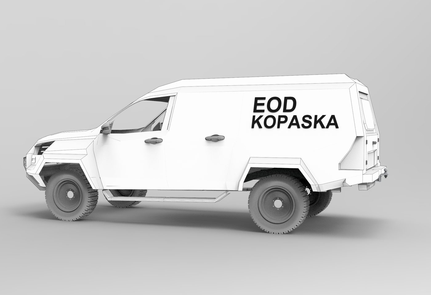 Model 3D EOD Kopaska — tampak samping